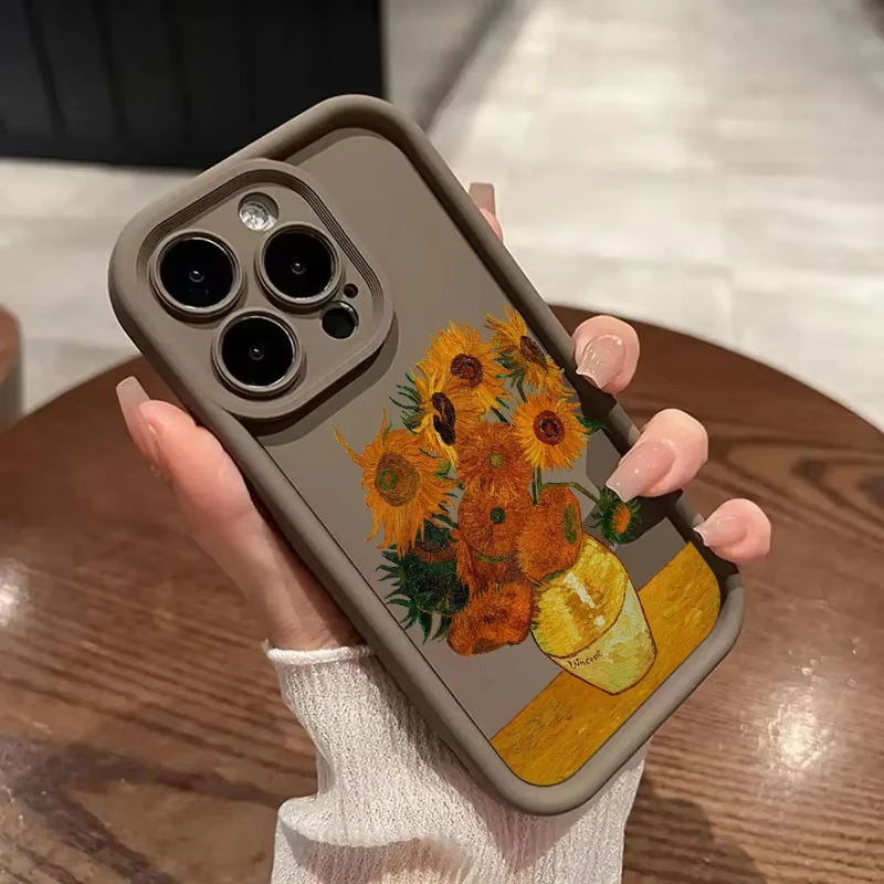 Van Gogh Starry Sky & Sunflowers Artistic Phone Case Cover