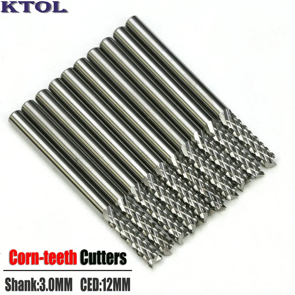 

Durable 10pc 3x12 mm PCB CNC Cutting Bits,Tungsten Milling Tools,Solid Carbide Cutter Corn for End Cutting Machine