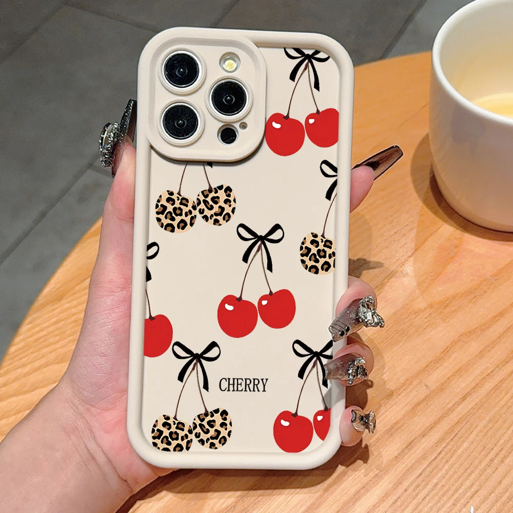 Vibrant ColorBlock Leopard & Cherries Phone Case Cover