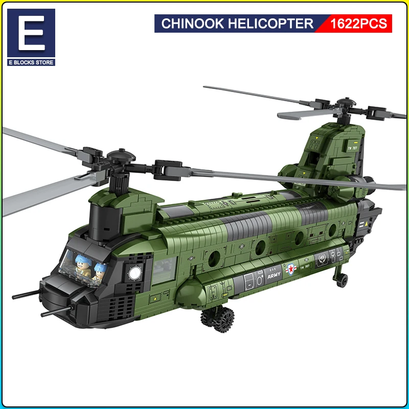 

Aircraft Series Chinook Helicopter Building Blocks Model Famous WWII Military Fighter MOC Brick Sets Boys Toys Gift For Children