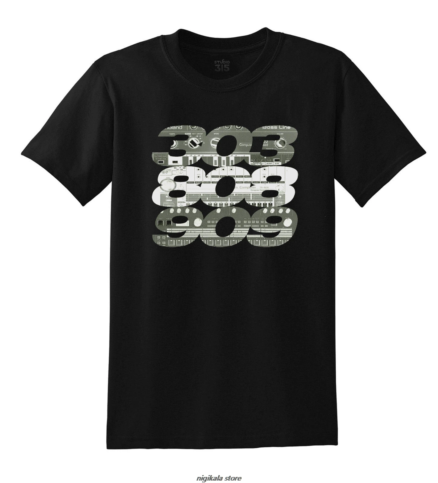 Acid 303 808 909 T-Shirt-Roland Synth Trax 88 Old School House Anni '90 Techno Cotton Magliette Da Uomo Di Alta Qualità