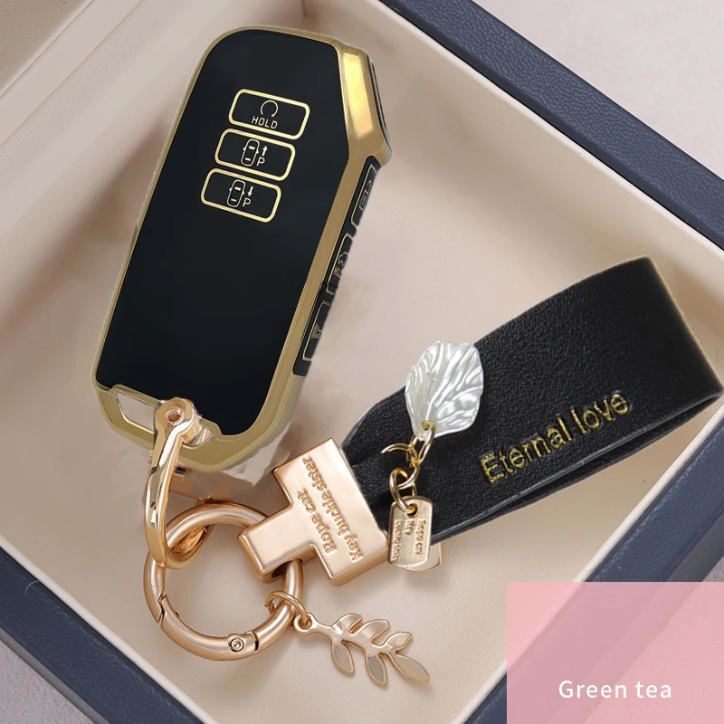 Luxurious Gold 7-Button TPU Car Key Case Cover