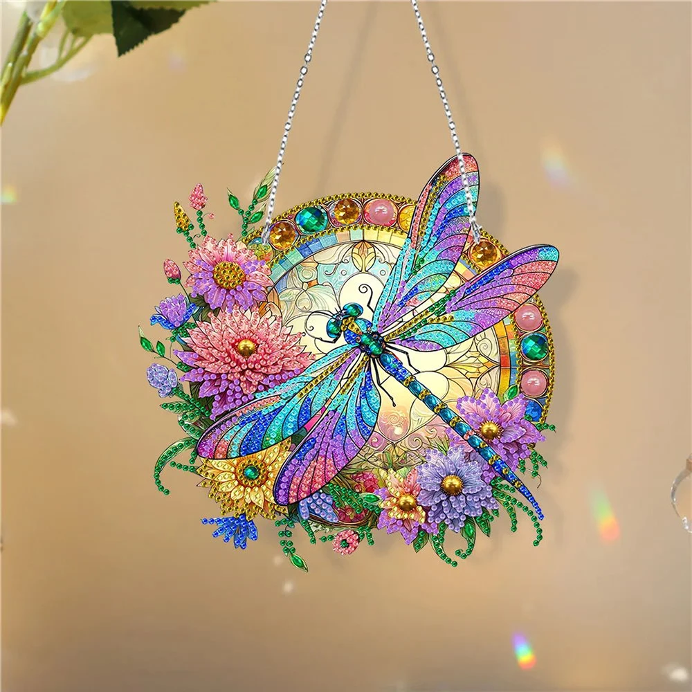 HOMFUN 5D DIY Diamond Painting Special Shape Drill Art Hanging Ornament Crystal Dragonfly Embroidery Rhinestone Home Decor