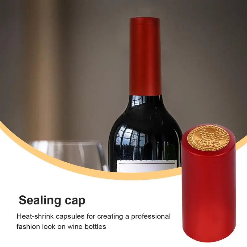 Wine Bottle Cover 100Pcs Heat Shrink Making Supplies Bottle Capsules Stopper Making Supplies Heat Shrinkable Cap Shrink Film Wrap
