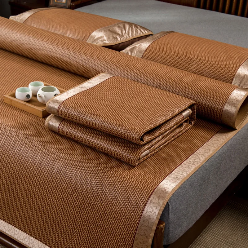 Cool mat rattan mat foldable Cool Summer Mat for 180x200cm Bed Ice Rattan Mats Non-Slip Breathable Cooling Bedsheet Bedspreads