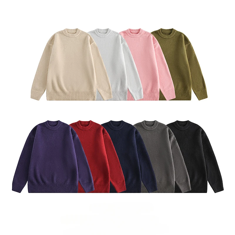 

Men's Japanese Retro Solid Color Round Neck Knitted Sweaters Autumn Winter Lazy Style All-match Casual Pullovers Bottoming Shirt
