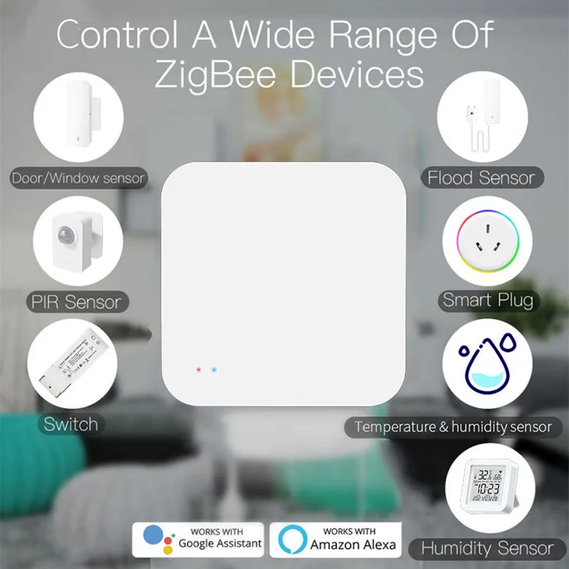 Tuya Zigbee Wireless Smart Home Hub with Voice Assistant Integration