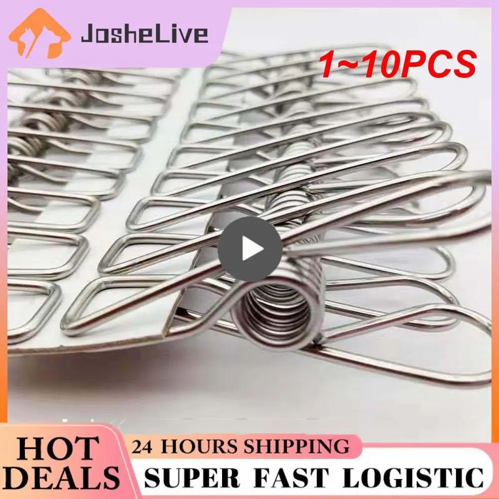 

1~10PCS Multipurpose Stainless Steel Clips Clothes Pins Pegs Holders Clothing Clamps Sealing Clip Household Clothespin