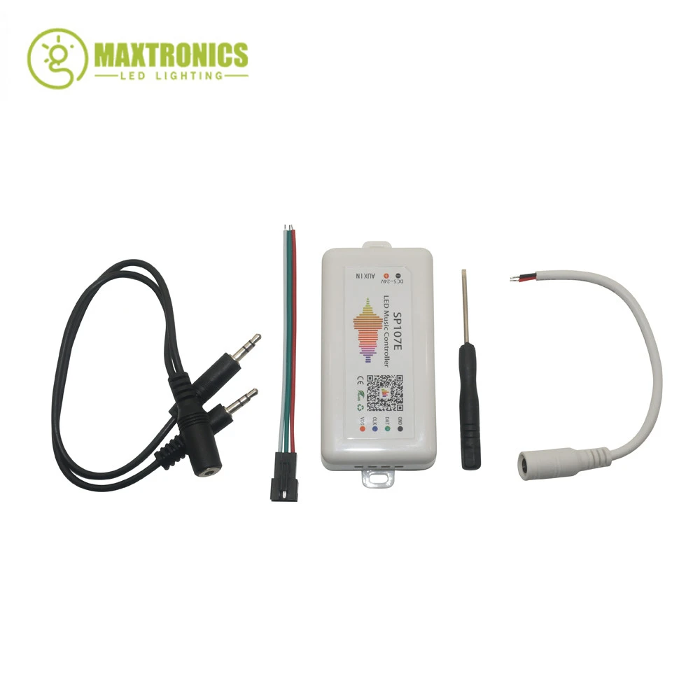 DC5-24V 블루투스 LED 음악 컨트롤러, RGB SPI LED 컨트롤러, 전화 앱, WS2812, SK6812, APA102, LPD8806 스트립 조명용, SP107E