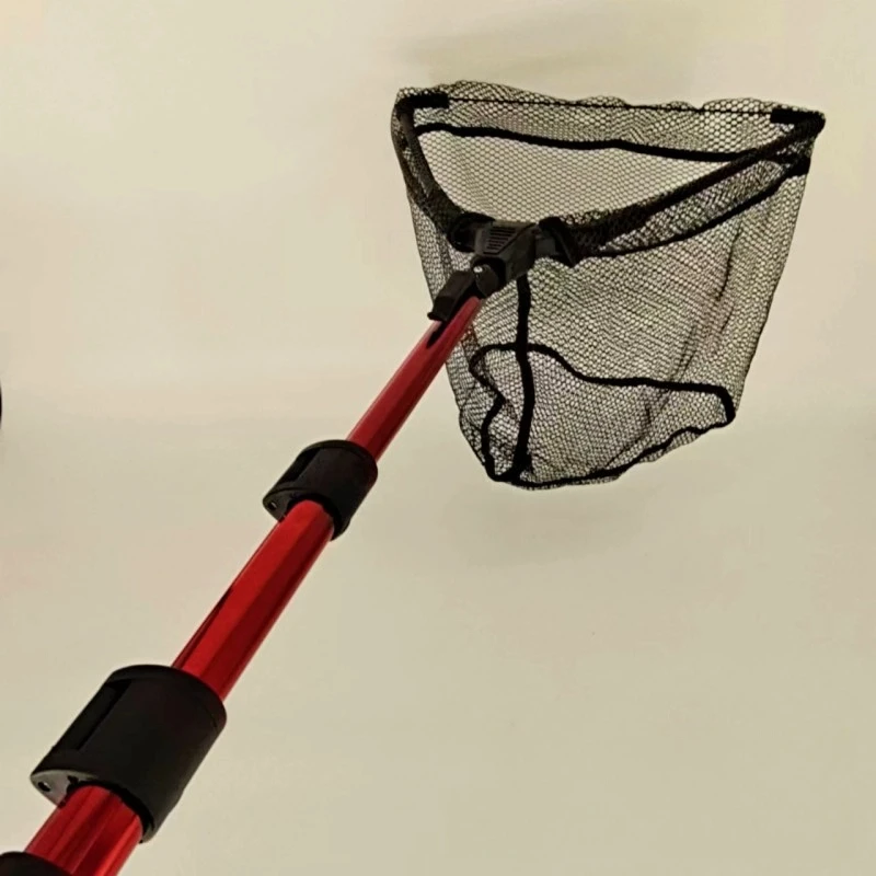 1pc 70cm Fly Fishing Triangle Foldable Telescopic Hand Net Aluminum Alloy Fish Catching Net Integrated Portable Net Fishing