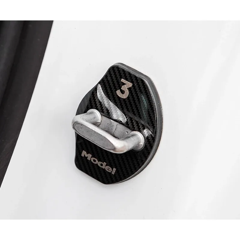 Edelstahl-Schutzabdeckung für Tesla Model 3 Y Autotürschlossschnalle Schutzdekorationszubehör 2017-2023_voghion.com