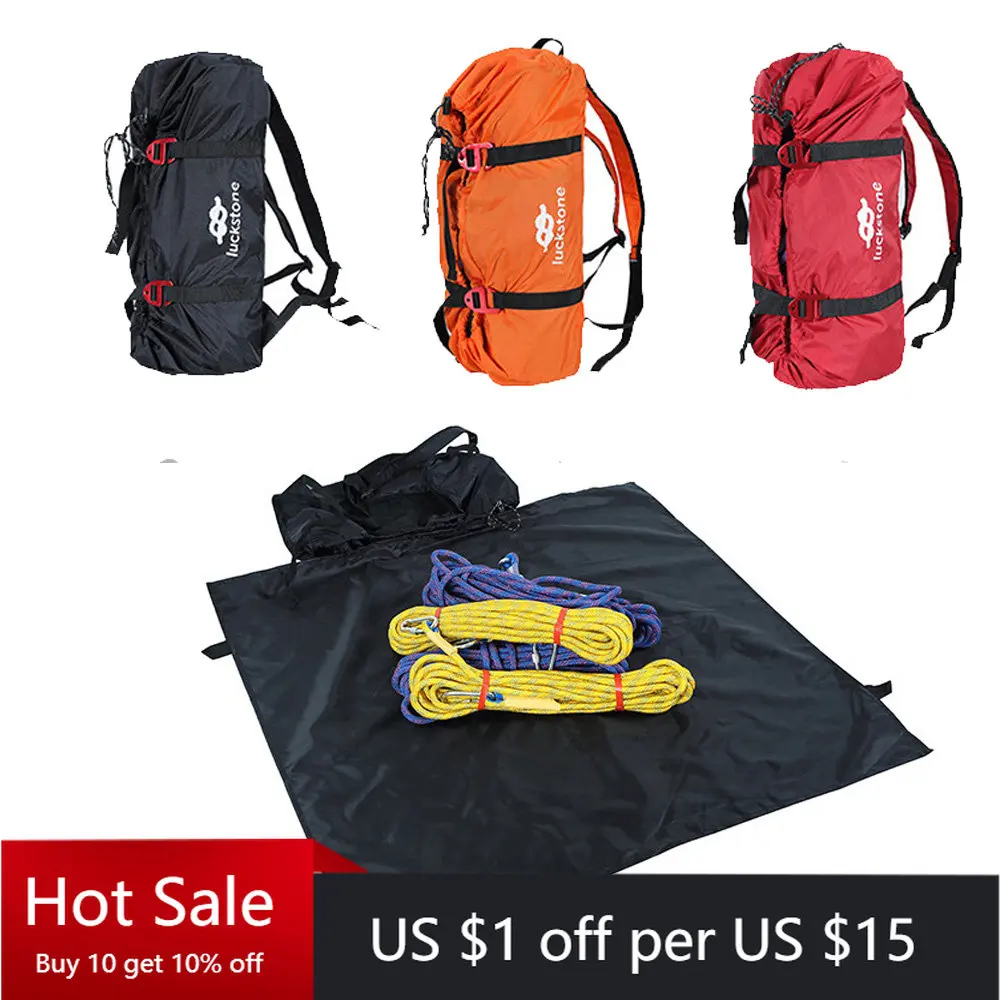 

Rock Hiking Shoulder Backpack Climbing Rope Bag Cord Carry Bag Folding Portable Waterproof Backpack Ground Mat Waterproof