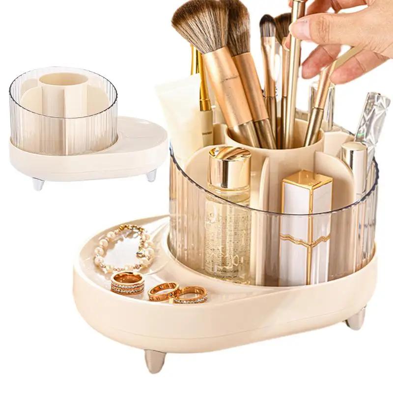 

Makeup Brush Holder Organizer High Capacity Countertop Vanity Organizers Makeup Brush Organizer With 7 Rotatable Compartments