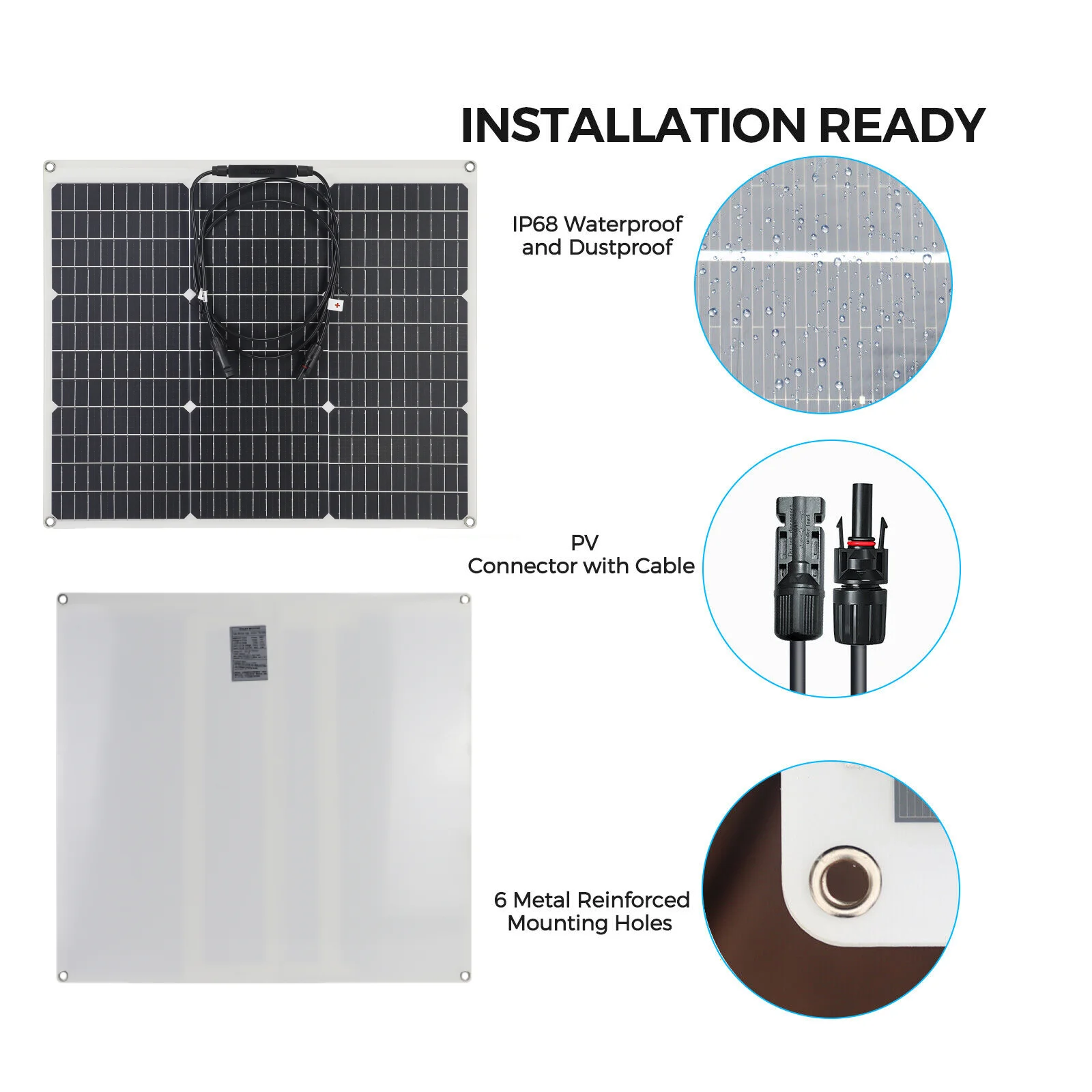 Flexible 2PCS 50W Solar Panel 12V/24V Solar System Accessory Controller 30A Cells 100W/200W Camping Kits Power Bank
