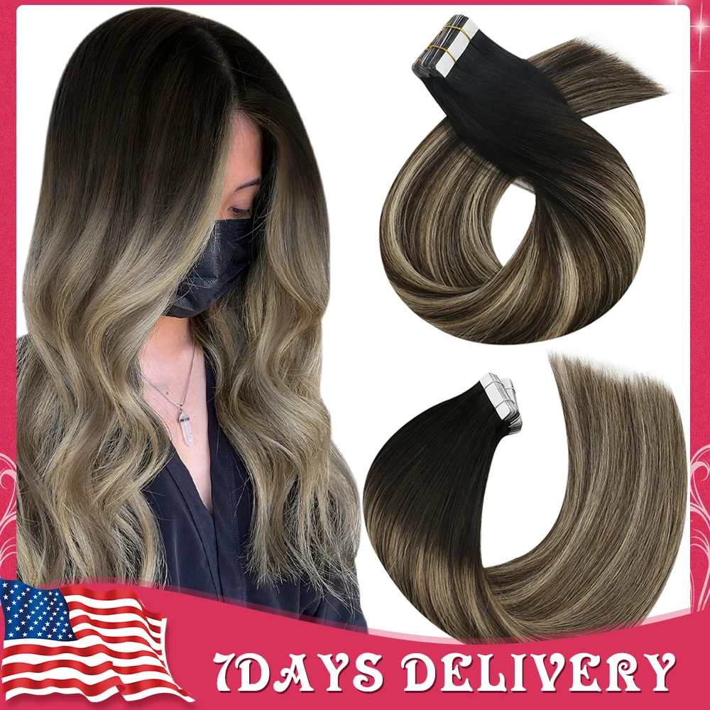 Moresoo Invisible Tape Hair Extensions Remy Brazilian Straight Hair Seamless Blonde 100% Real Human Natural Extensions human hair extensions hair extensions