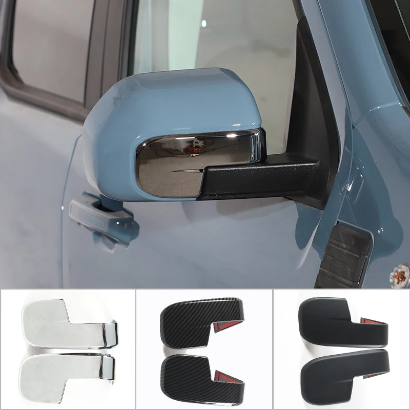 

For Ford Maverick 2022 Car Rearview Side Mirror Decorate Cover Trim Sticker ABS Silver Carbon Fiber Auto Exterior Accessories