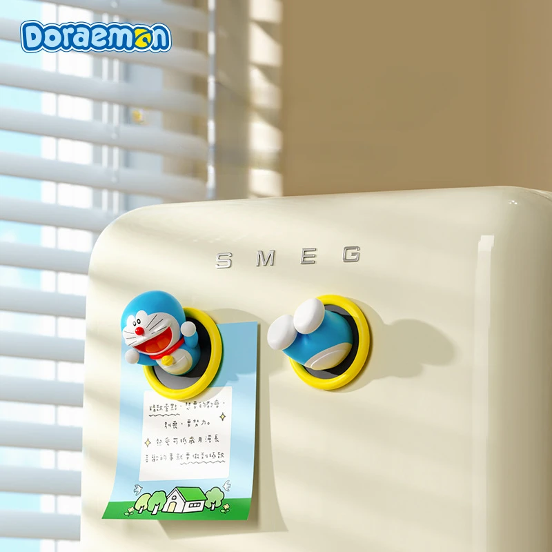 Doraemon Magnete Per Frigorifero 3D Stereo Passante Cerchio Creativo Cartone Animato Carino Decorazione Della Casa Messaggio Adesivi Per Frigorifero A