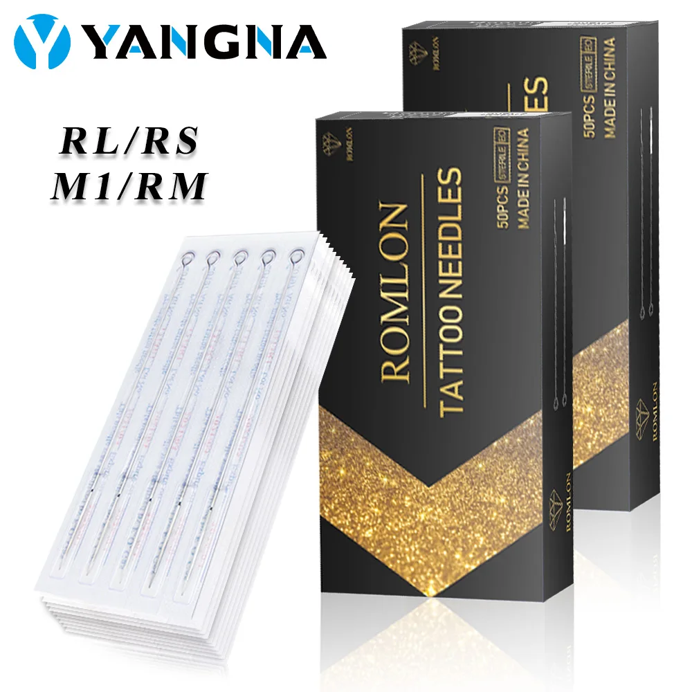 50/100pcs RL/RS/RM/M1 Tattoo Needles Disposable Sterilized Stainless Steel Needles for Tattoo Machine and Grips Tattoo Supply