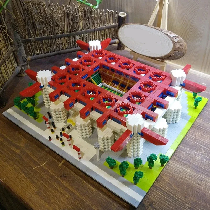 

Toy for Children San Siro Meazza Stadium Soccer Field 3D Model Mini Diamond Blocks Bricks Building Football World Architecture