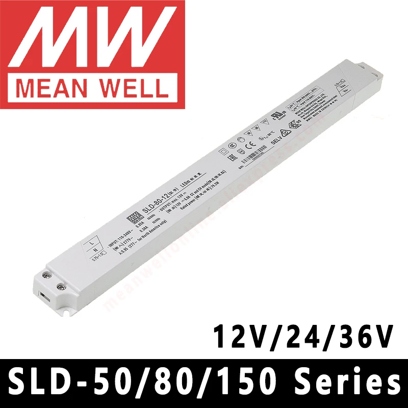 Média Bem-led Tensão Constante Comutação de Alimentação Sld50 Series 80 Series 150 ac para dc Smps Meanwell 12v 24v 36v