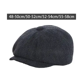 베레모 플랫 캡 캐주얼 골프 모자, 따뜻한 영국 카비 모자, 낚시 여행 캠핑 야외 하이킹용 플랫 모자, 가을 선물