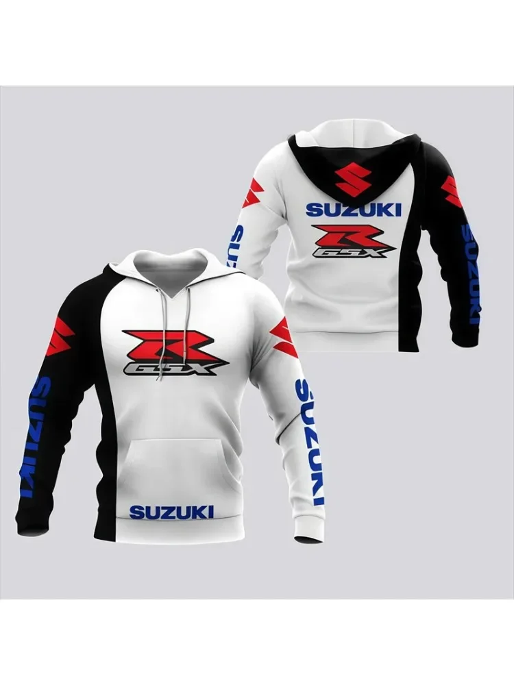 Suzuki 2026 Spring and Autumn Sportswear 3D Printed Men's and Women's Hoodies Hip-Hop Street Fashion Motorcycle Clothing