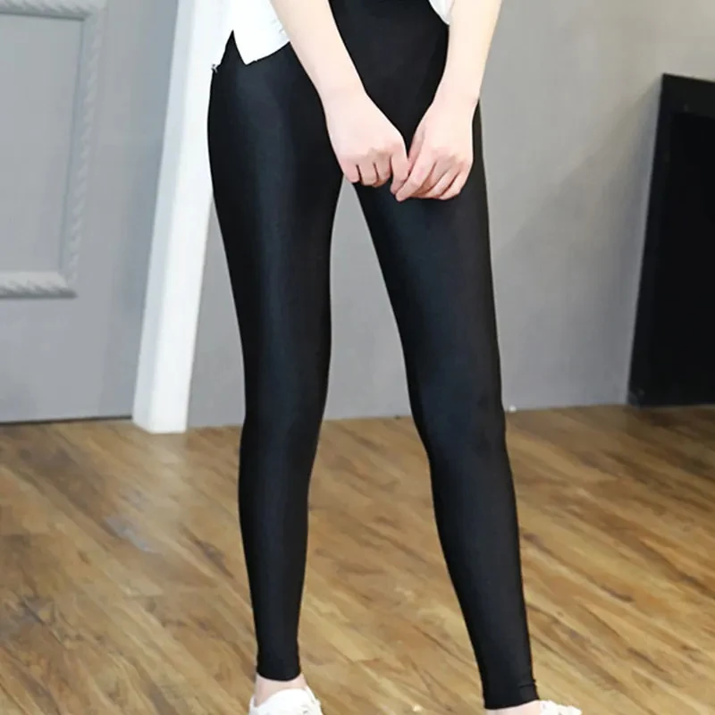 

Plus Size Women Shiny Black Legging Ladies Push Up Slim Leggings High Waist Stretchy Soft Women Elastic Trousers