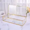 Golden Vintage Glass Lidded Box Bracelet Decorative Jewelry Gift Dropsale 4