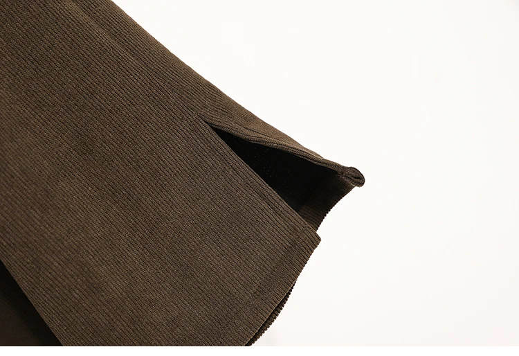 2026 herbst Plus Größe Rock Frauen Hohe Elastische Taille Große Größe Rock Koreanischen Stil Elegante Braun Casual Schlitz Bleistift Röcke – Detail 12
