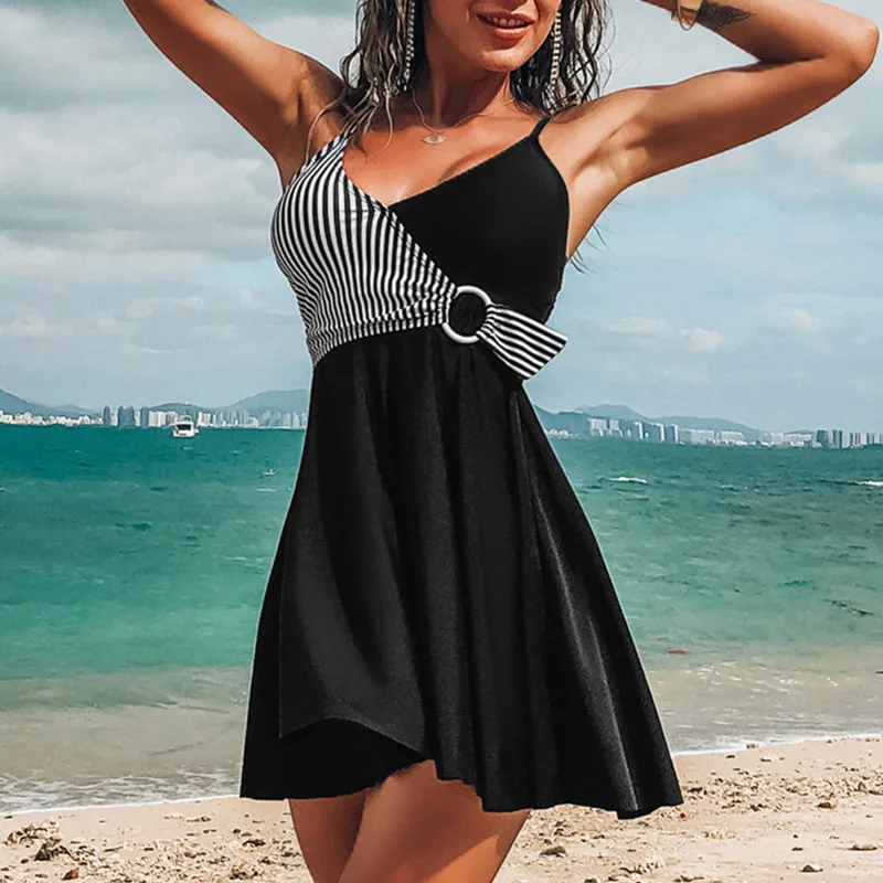 bathing suit wrap skirt Women's Swimsuit  Summer Printed Beach Skirt Outdoor Party Dress Large Size Loose Split Swimsuit bathing suit wrap cover up