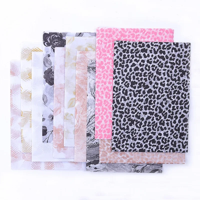 Leopard/Marble/Rose Flower Wrapping Tissue Paper craft paper flower wrapping paper scrapbooking material handmade craft paper diy craft materials handmade paper scrapbooking paper gift wrapping paper floral wrapping paper 20 Sheets Shoes Gift Packing 50*70cm