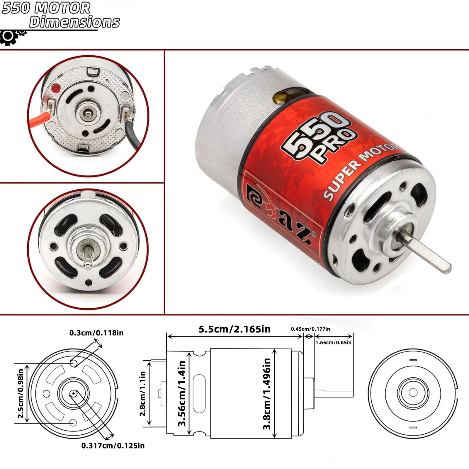 Dessous du modèle radiocommandé 10T 12T 20T 27T 45T 65T révélant la suspension et le moteur.