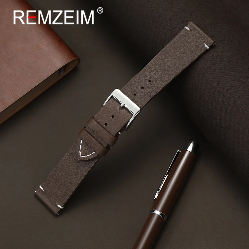Luxurious Genuine Leather Quick Release Watchband - Casual Cowhide Bracelet