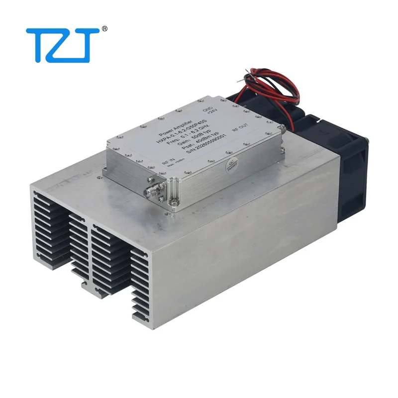 TZT 0.1-6.2GHz 10W RF 마이크로파 전력 증폭기 1.6dB 저잡음 50dB 고이득 증폭기(SMA 암 커넥터 포함)