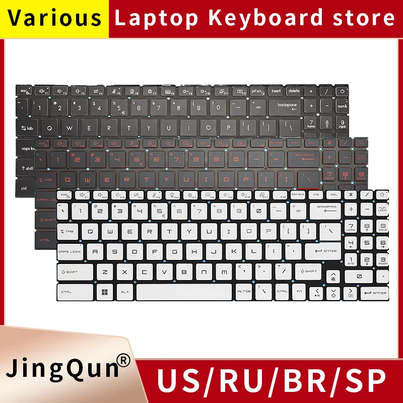 Teclado Portátil Retroiluminado para Msi Katana Gf66 Ms1582 1583 Gf76 Gl76 Gl66 Ms-17l1 Ms-17l2 Ms-17h3 Novo Eua