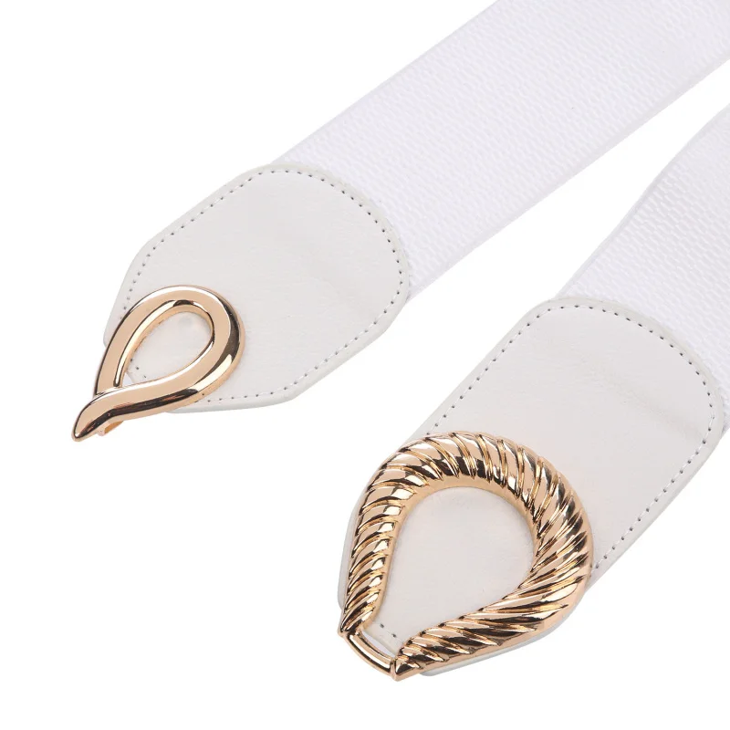 Elegantes Wassertropfen-Design für Damen, PU-Stretch, breiter Gürtel, Kleid, modisch, dekorative Taillengürtel – Detail 2