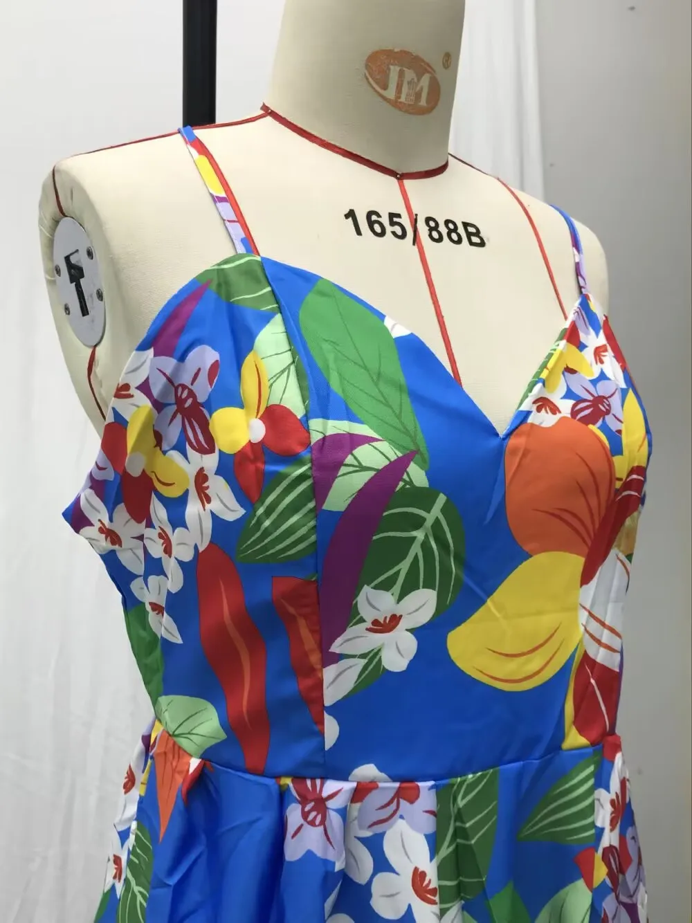 Color Flower Print Spaghetti Strap Evening Dresses Women Temperament Sexy V-neck Backless Beach Vacation Party Long Dress Female