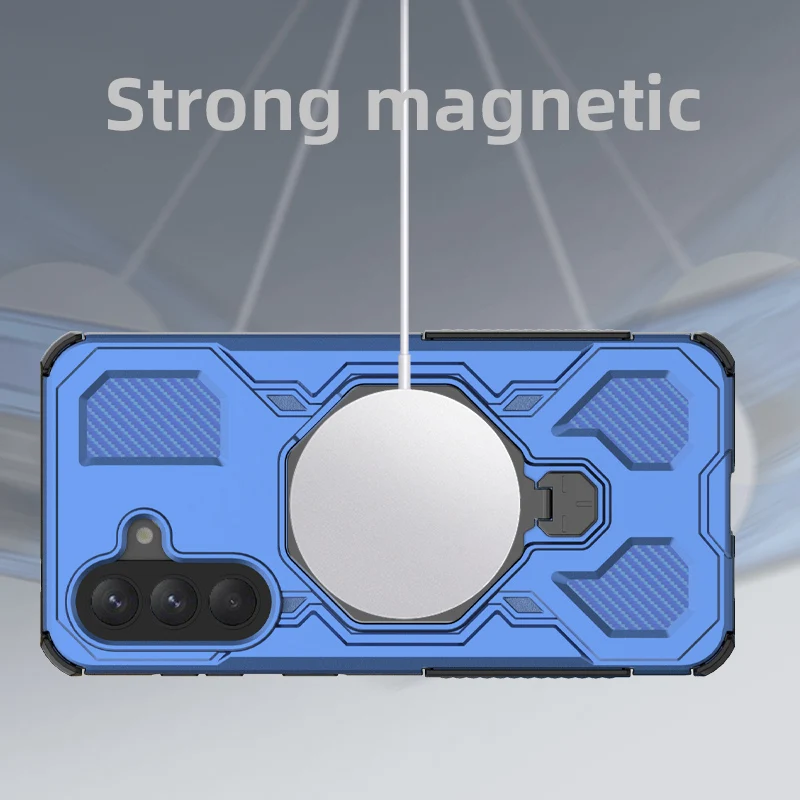 360° Rotating Magnetic Ring Holder Phone Case with TPU Plastic Back Cover