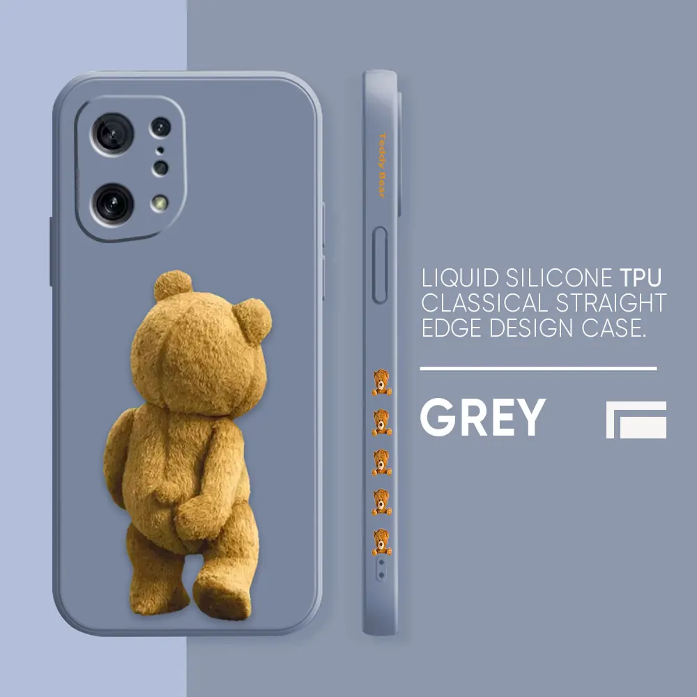 thumbnail image 1 of Funda de silicona líquida para OPPO FIND X6 X3 REALME X7 X50 RENO 2 4Z 4 6 Lite 5Z 5F 4G 5G PRO, bonito oso de peluche, 1 of 5