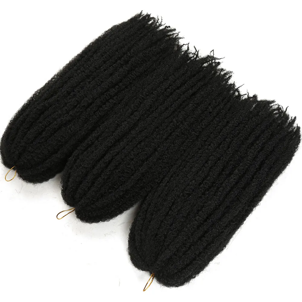 Alibaby Marley Hair for Twists 18 Inch Long Afro Kinky Marley Braids Hair Kanekalon Synthetic Crochet Braiding Hair Extensions 3