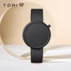 TOMI Women's Minimalist Style Leather Watch Women's Small Disc Scaleless Fashion Watch Minimalist Women's Leisure Quartz Watch 1