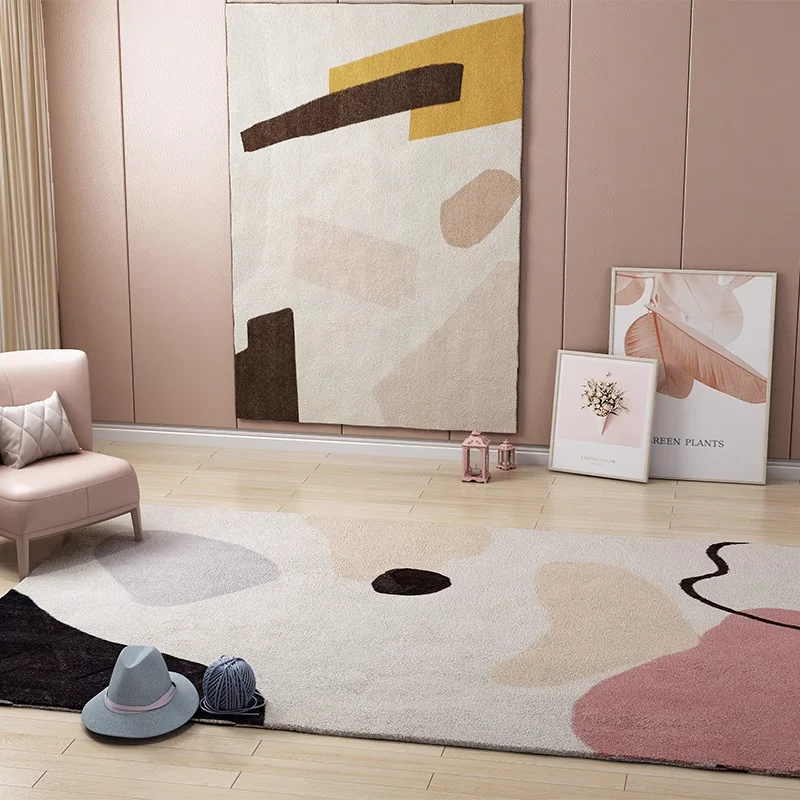 Geometric Fluffy Carpet for Living Room Bedside Plush Carpets Modern Fluffy Rug Fitness Mat Nordic Bedroom Carpet Movement plush rug,decorative carpet,plush carpet