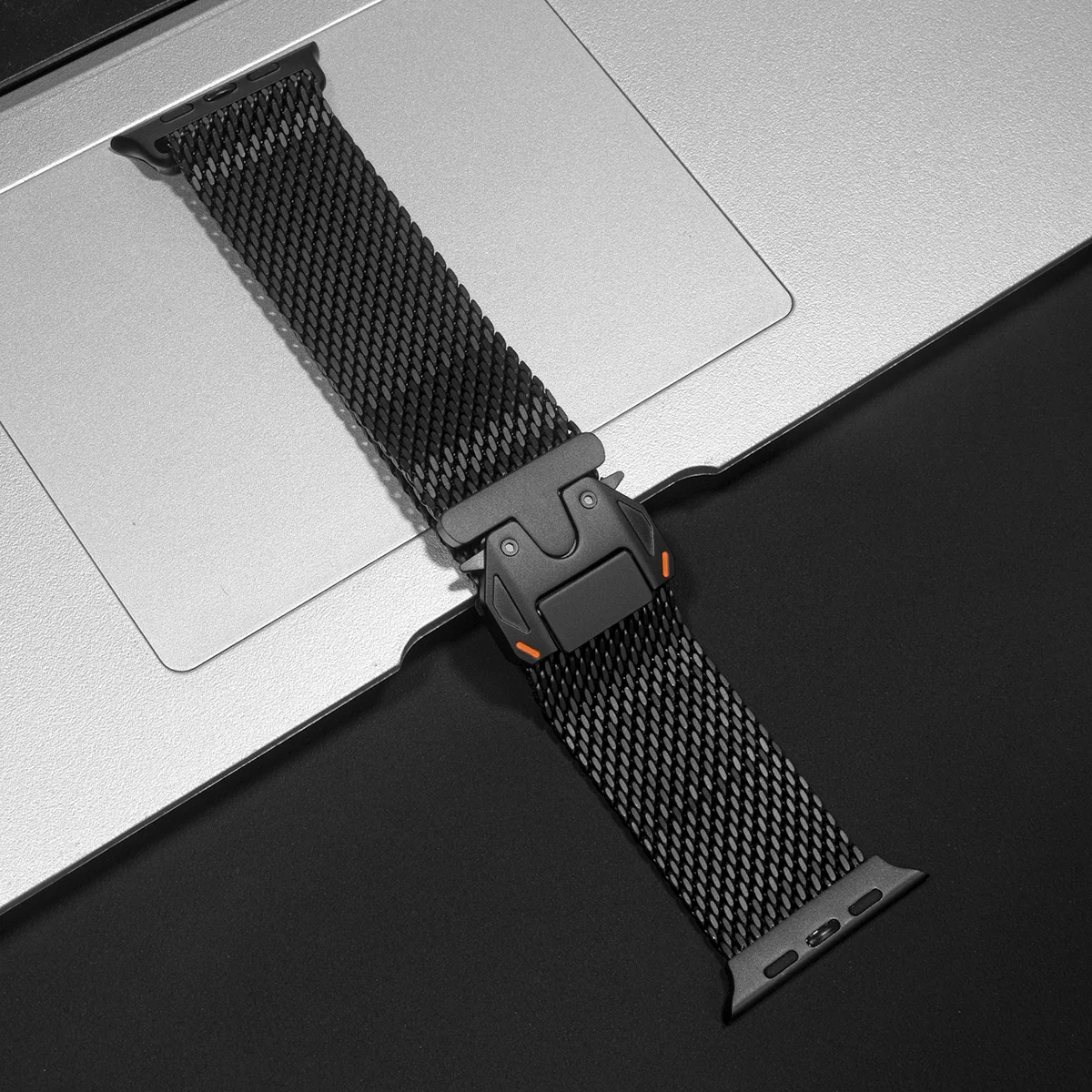 Titanium Milanese Parachute Buckle Watch Strap in Elegant Design
