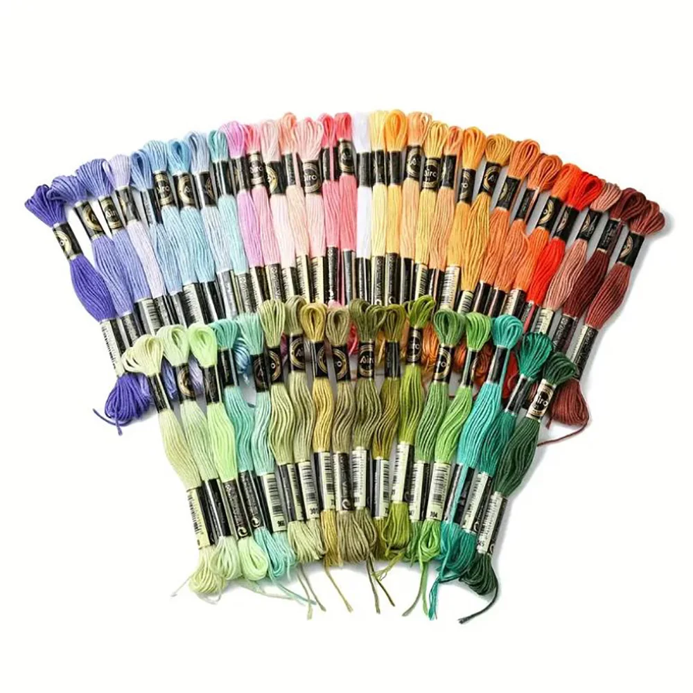 Cross Stitch Thread 12PCS 8 Meters Embroidery Threads Floss Home Sewing Craft Thread DMC Rainbow Gradient Color