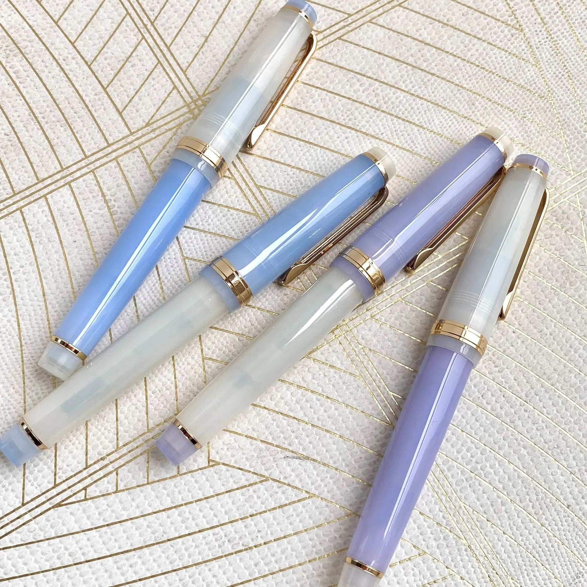 未使用 大正時代スポイト付◇日本SWAN(スワン)万年筆 マーブル柄