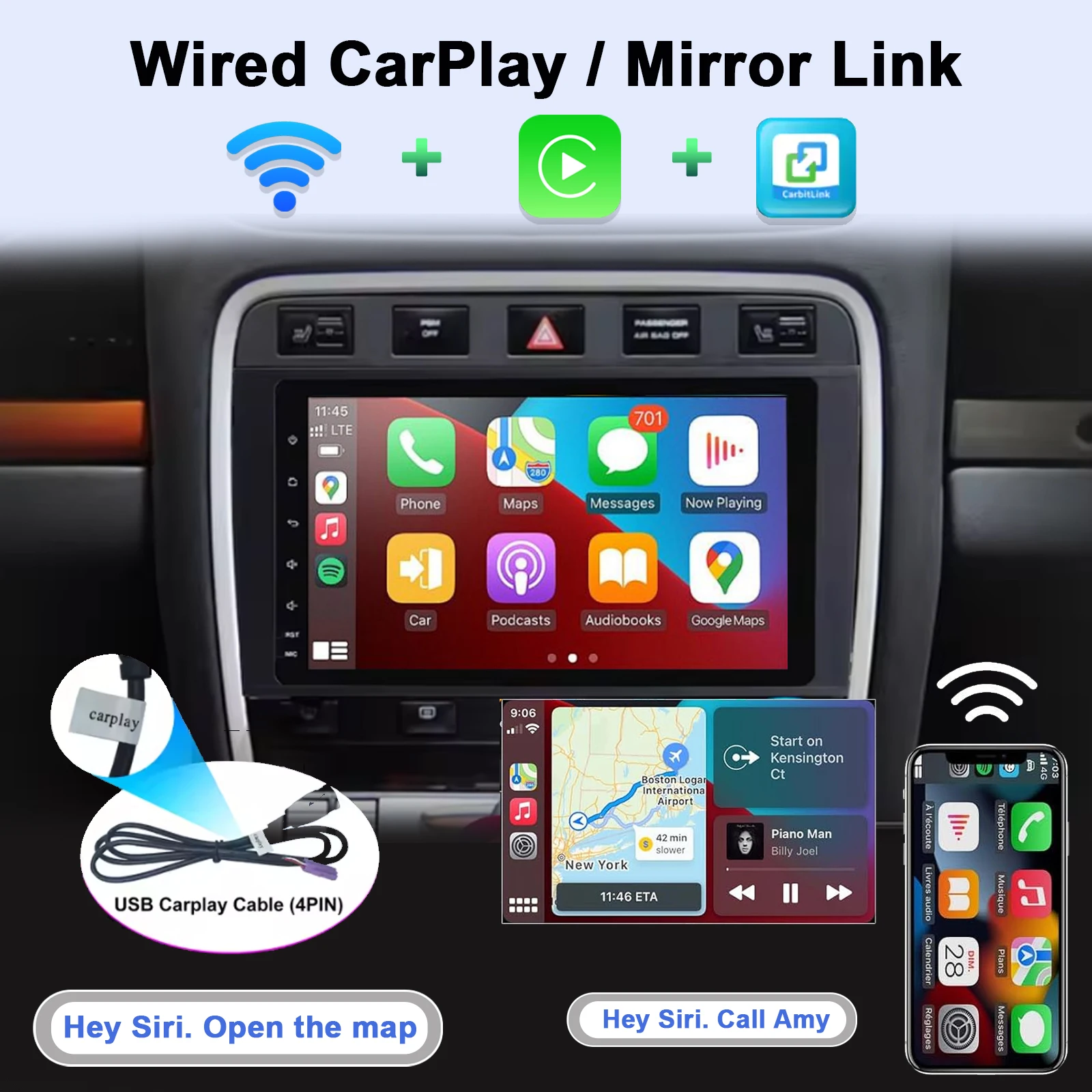 Android Car Radio for Porsche Cayenne 2003~2010 Multimedia Player Supports 8”HD