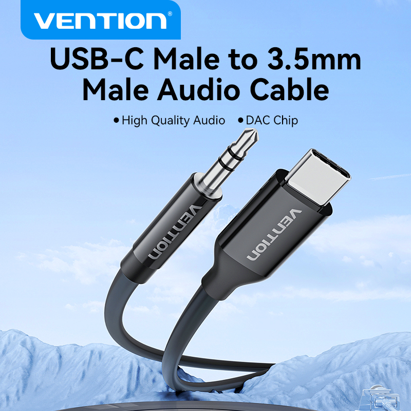 Vention DAC USB Type C to 3.5mm Adapter Cable USB C to 3.5mm Jack AUX Cables for Honor iPhone 16 15 Samsung Redmi K80 Audio Cord