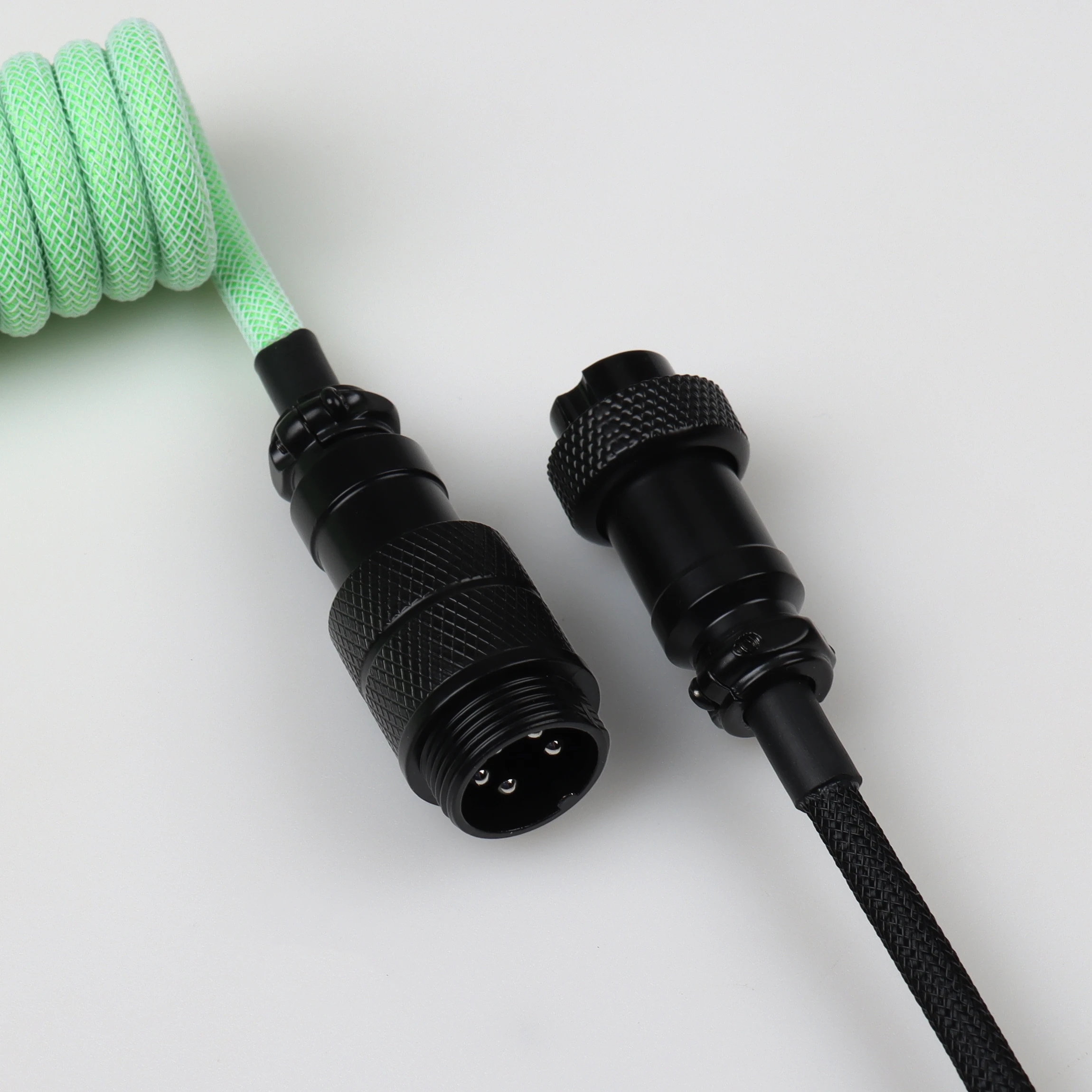 Cabo Enrolado Lano-tipo-c para Tipo-c Conector Piloto Destacável Bobina Personalizada Teclado Gamer - Imagem 4