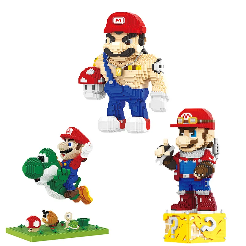 Cartoon Mario Domanda Block Mini Building Blocks Super Mario Bros Figure Modello Anime Block Toys 2023 Nuovo