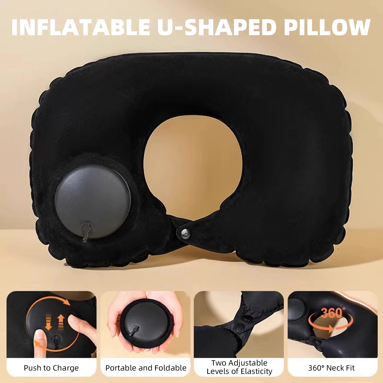 Compact U-Shaped Inflatable Travel Pillow for Ultimate Comfort